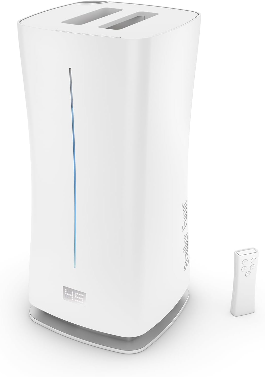 Stadler Form’s Eva Humidifier with WiFi, External Humidity Sensor, Automatic Mode, for Rooms of up to 860 sq ft, Ultrasonic Nebuliser, Dimmable LEDs, Suitable for Fragrant Oil, White