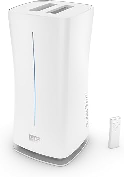 Stadler Forms Eva Humidifier with WiFi, External Humidity Sensor, Automatic Mode, for Rooms of up to 860 sq ft, Ultrasonic Nebuliser, Dimmable LEDs, Suitable for Fragrant Oil, White