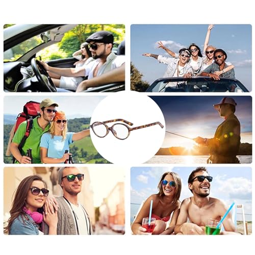 YAMEIZE Małe owalne okulary blokujące niebieskie światło dla kobiet i mężczyzn, retro okulary blokujące niebieskie światło, okulary do gier komputerowych, Brązowy - obrazek 6