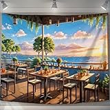 U-SITU タペストリー 壁掛け 壁飾り バルコニー 風景 オシャレ 背景 多機能 布ポスター インテリア 雰囲気転換（サイズ：長200cm x 幅250cm）GTWH1402D