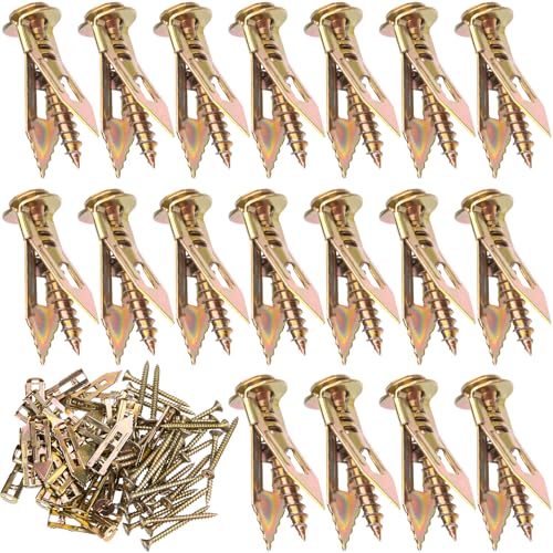 BEIQIYA 80個 セルフドリル乾式壁アンカー、高耐久拡張ネジ、金属ネジ、アンカーキット 写真フレーム/カーテン/ライト/棚/キャビネット絵画(40セット)