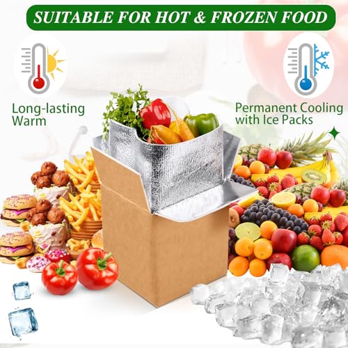 Honoson 6 Pcs Thermal Insulated Shipping Boxes for Frozen Food with Ice Pack and Aluminum Foil Liner for Shipping Big Cold Pack Cooler Mailing Boxes for Moving Hot Frozen Food (6'' X 5'' X 6.5'') by Honoson - Image 3