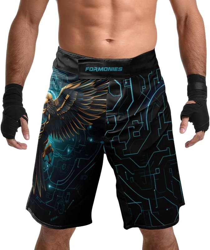 FORMONIES Eagle MMA Fight Shorts for Men – Durable Training & Sparring Shorts for Gym, Boxing & Martial Arts