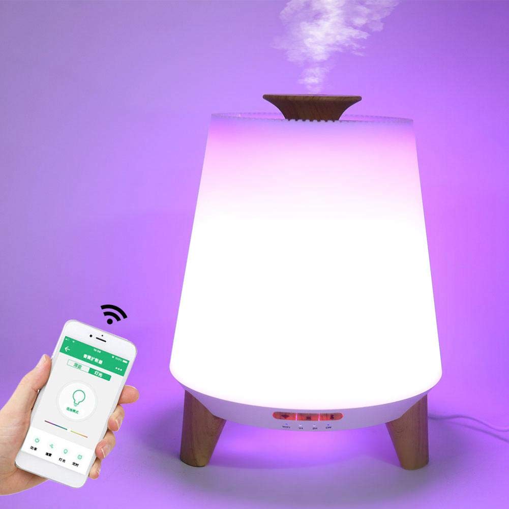 Diffusore di Oli Essenziali, umidificatore ad ultrasuoni WiFi Smart con 7 luci LED Colorate, 2 modalità di Illuminazione e 2 modalità di nebulizzazione, Compatibile con Alexa e