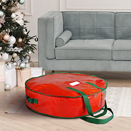 Joy Spot! Christmas Rolling Tree Storage Bag & Wreath Storage Bags, Set Of 2, Fits Up To 9 Ft Tall Disassembled Holiday Tree & 30" Holiday Wreaths, Extra Large Heavy Duty Storage Container #TOP5