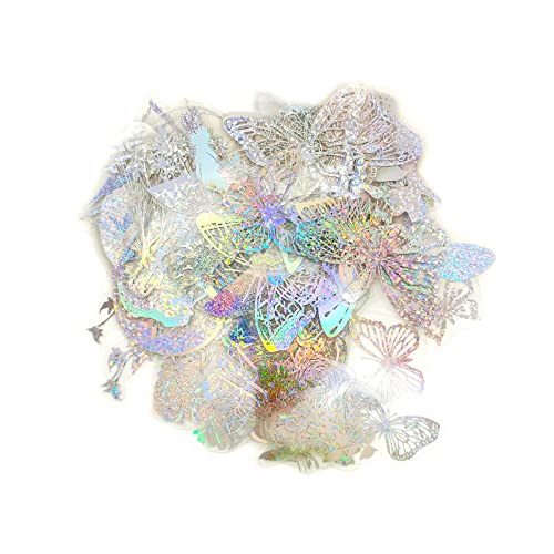 Andiker 135 pegatinas para libros de recortes, pegatinas holográficas, pegatinas brillantes de sueño, bosque, mariposas, pegatinas para álbumes de recortes, cuadernos