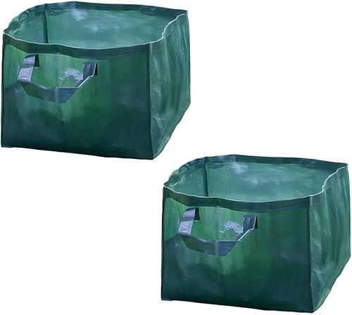 Garden Mile 2x Garden Waste Bags with Handles 82L Pop Up Garden Bag - Collapsible Recycling Green Bags - Reusable Gardening Waste Sacks for Grass, Weeds, Compost, Leaves, Debris