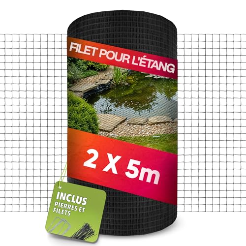 LAINFELD Filet d'étang à mailles fines | 2 x 5 m | Résistant aux intempéries et aux UV | Filet à mailles fines | Filet de balcon contre les pigeons et les hérons