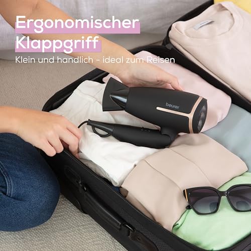 Beurer HC 25 Klappbarer Reisehaartrockner, Ionenfunktion, 1600W, Weiß, 110-240V Spannungsanpassung – Ansicht 4