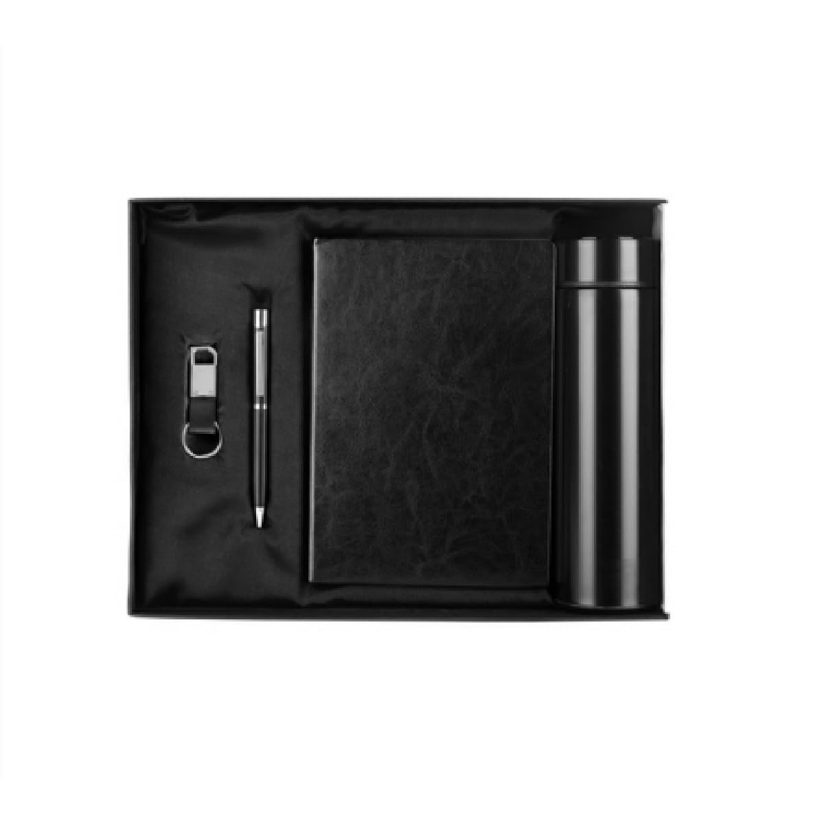 Distribution Box Premium Diary Notebook Planner, Elegant Pen, Sleek Water Bottle, and Stylish Pen Drive - The Perfect Corporate Gift Set (Black)