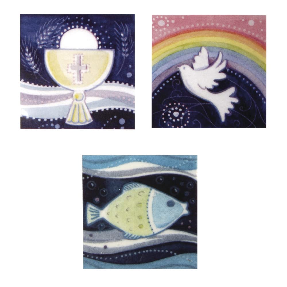 Rayher 31530000 Wax Designs, Christian Themes, Chalice, Dove, Fish, 3 Pack, 4 x 4 cm.