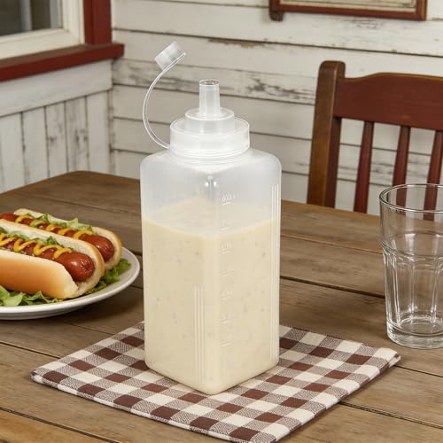 Botellas exprimibles para condimentos de plástico reutilizables con dosificador de cocina 7