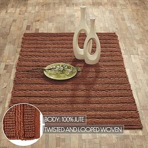 VHC Brands Laila Jute Area-Rugs, Rect 36x60, Amber VHC Brands Laila Jute Area Rugs Rect 36×60 Amber