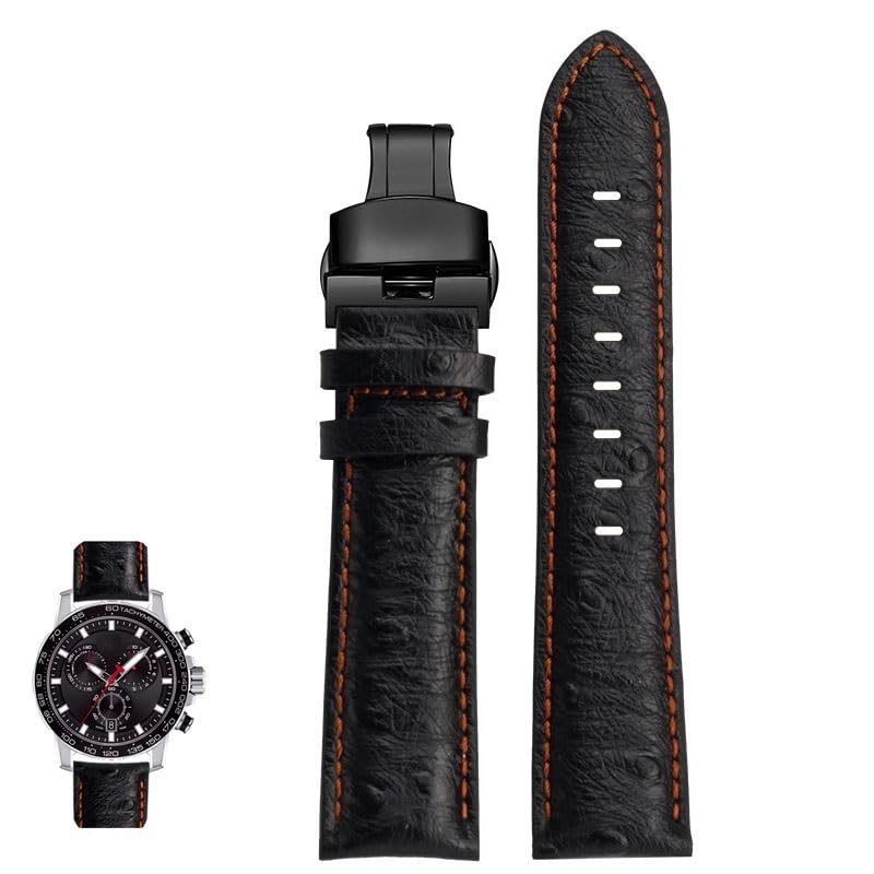 Bracelet de montre Hamilton Khaki Aviation Field en cuir noir pour le quotidien