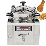 PreAsion 16L Electric Pressure Fryer,220V Intelligent Upgraded High-Pressure Chicken Fryer with Safety Features,Stainless Steel Healthy Countertop Deep Fryer for Crispy Fried Delicacies, 3000W