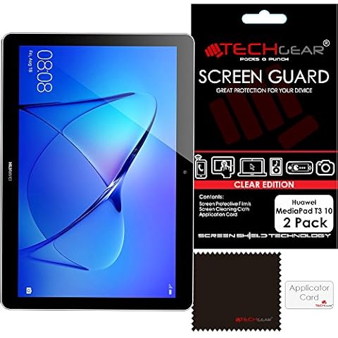 TECHGEAR Ultra Clear Screen Protectors for Huawei MediaPad T3 10 Cover