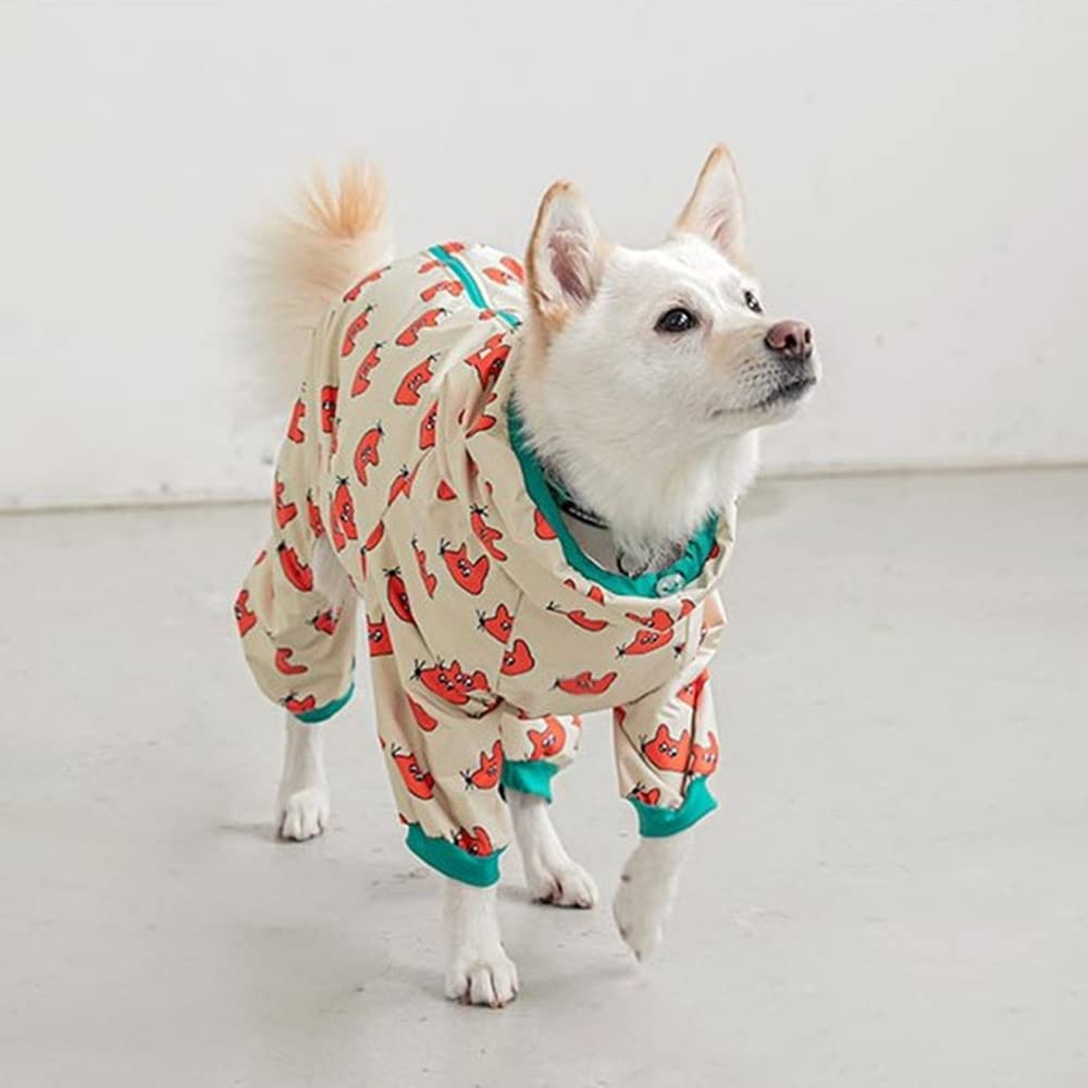 Impermeabile per Cani da Compagnia Impermeabile Universale A Quattro Zampe per Cani di Grossa Taglia all Inclusive con Impermeabile,Bianca,3XL