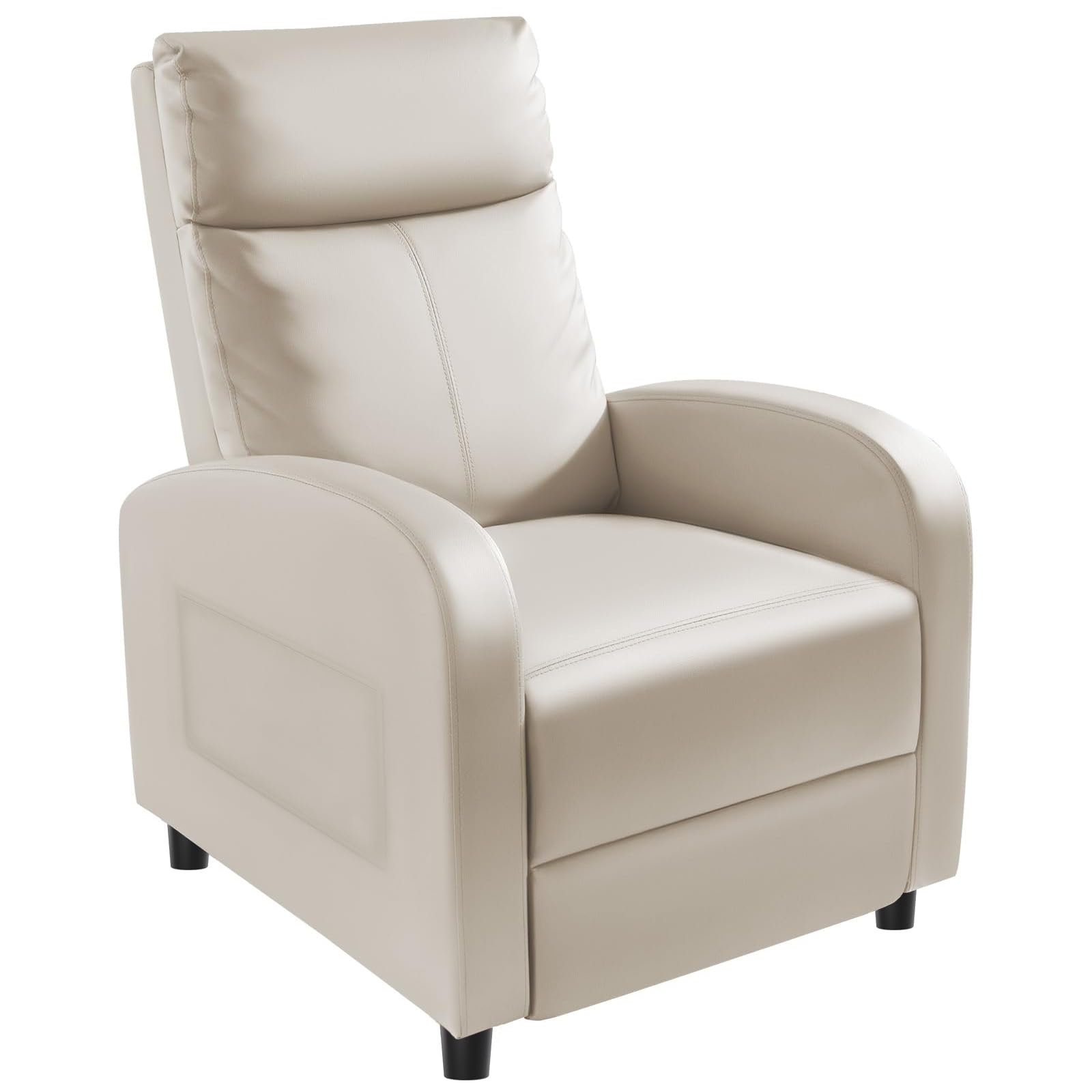 Homall Recliner Chair, Recliner Sofa PU Leather for Adults, Recliners Home Theater Seating with Lumbar Support, Reclining Sofa Chair for Living Room (Beige, Leather)