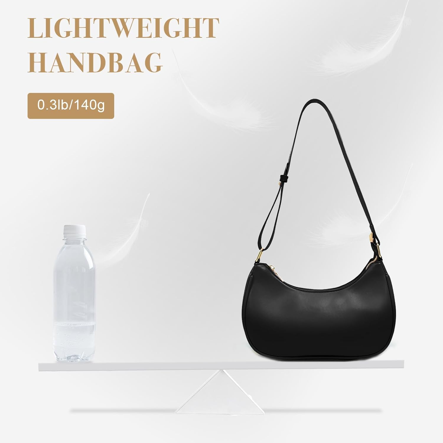 WITERY Shoulder Bag for Women Cute Hobo Tote Handbag Crescent Bag PU Leather Underarm Clutch Purse with Zipper Closure - Image 4