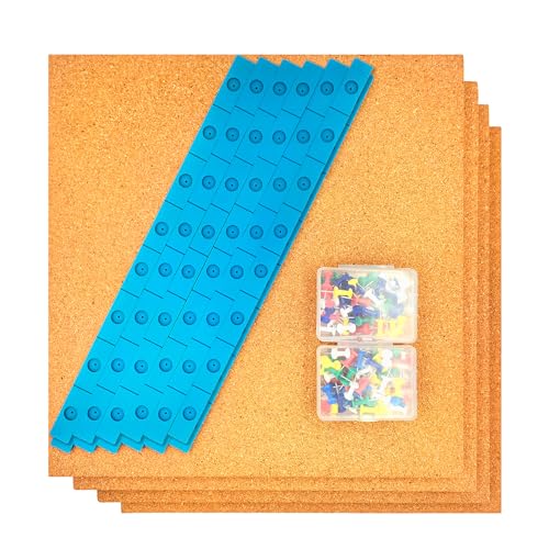 Stained Glass Supplies and Tools, 4 Pcs 12" x 12" Heat Resistant Stained Glass Work Surface, 12 Pcs 12" Layout Blocks for Stained Glass Panels, 100 Pcs Push Pins