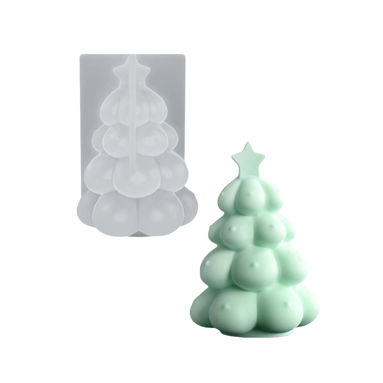 Xagmodshn B Mold Silicone Christmas Holiday Wax Mold White Single Piece For Seasonal Home Decor Tool Holiday Wax Shaping Festive Tool Winter Tabletop Decor Project Seasonal Home Form