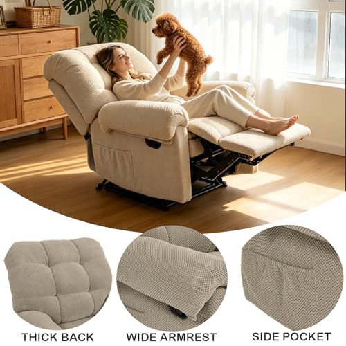 Sillón reclinable con bolsillo lateral camel miniatura 3
