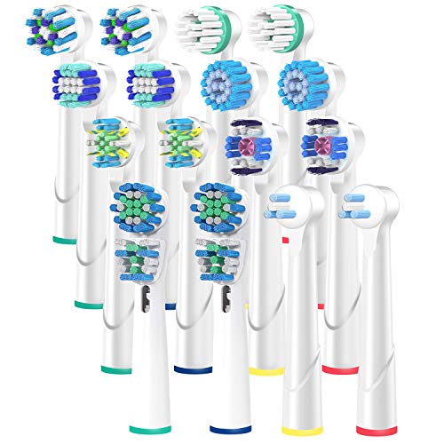 ITECHNIK Replacement Brush Heads Compatible with Braun Oral B, 2x8=16 pack, fits Vitality
