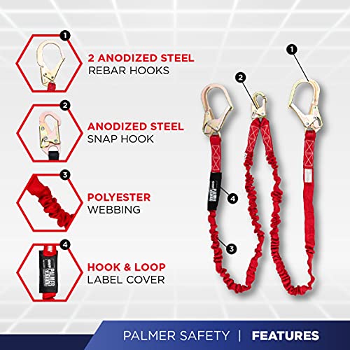 Image of Palmer Safety Hammerhead 5pt Safety Harness Back Padded, QCB Chest, Tongue Buckel Legs Straps, Back & Side D-Rings