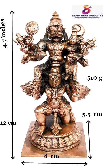 Image of Copper Lakshmi Narasimhar Idol 4.7 in | 510g