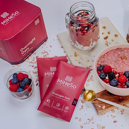 Image of MiHeSo Mind Health Soul Overnight Oats 240g | Wholegrain Premium Oats | No Preservatives| Loaded with Super Seeds | High Protein, Calcium and Fibre Content (Assorted (Trial Pack))
