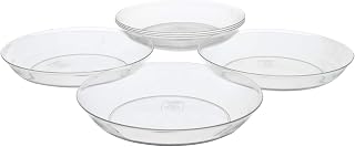 Royal Imports 10" Clear Plastic Saucer Plant Drip Tray, Deep Pie Plate, Floral Flower Dish, Wedding, Party, Home and Holiday Decor, 6 Pack