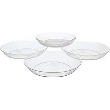 Royal Imports 10" Clear Plastic Saucer Plant Drip Tray, Deep Pie Plate, Floral Flower Dish, Wedding, Party, Home and Holiday Decor, 6 Pack