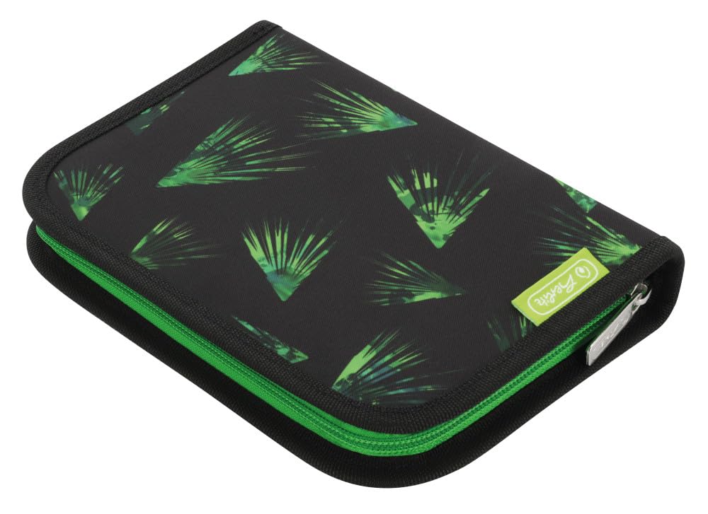 Herlitz Softlight Plus Mochila escolar, Niños, Multicolor, 38 x 28 x 23 cm | Negro y verde, de botellas de PET recicladas, 1ª clase primaria, 18 l, Panther