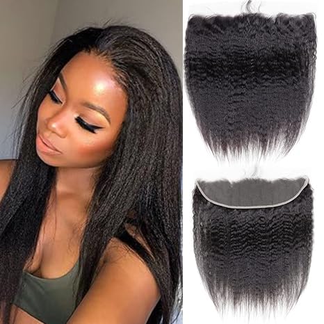 13x4 Brazilian Kinky Straight Lace Frontal Closure, Ear to Ear Free Part Swiss Lace