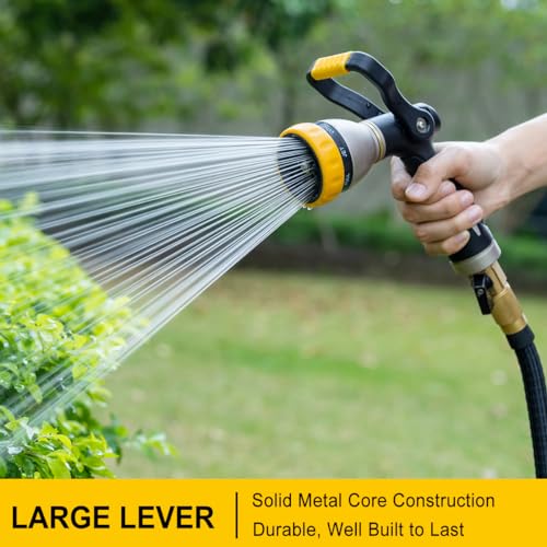 image for FANHAO Heavy Duty Fireman's Hose Nozzle, Metal Water Nozzle with 8 Spr