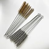 Tuofchyi Tube Cleaning Brush Kit 14 Pieces, Stainless Steel Brass Wire Tube Brush Set 12