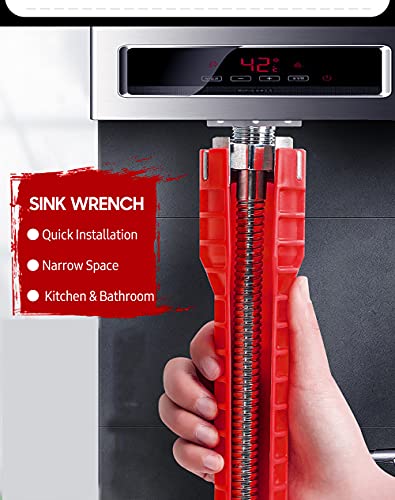 Chave de torneira e pia 5 em 1 Chave multifuncional Ferramenta de encanamento de cabeça dupla Instal