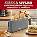 Elite Gourmet ECT2517G SLIMTOAST™ 2-Slice, Long Slot Toaster, Cool-touch Body, 6 Toast Settings & Cancel Function, Extra Wide 1.5” Slot Easily Fits Breads, English Muffins, Bagels & Waffles, Grey