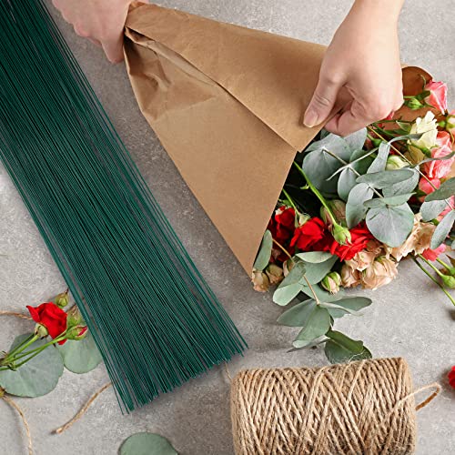 image for Hamiggaa 200 Pcs Floral Flower Stem Wire,16 Inch 22 Gauge Flower Paper