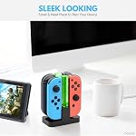 navor Controller Dock Stand - Joy-Con Charger Dock for Nintendo Switch Gaming Controllers - Charging Dock for Joy-con and Pro Controller with Type C Cable - USB Charging Docking Joycon Station