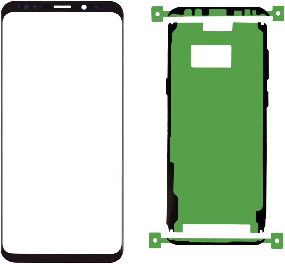 Original Galaxy S8 Plus Front Outer Lens Glass Screen Replacement and Pre-Cut Adhesive Glue Tape Sticker（Compatible All Models）