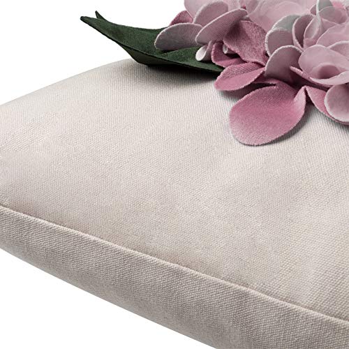 Jwh 3D Flower Throw Pillow Cover Decorative Stereo Cushion Floral Pillowcase Colorful Accent Pillow Case Bed Couch Bedroom Chair 18X18 Inch Beige And Dusty Pink #TOP4