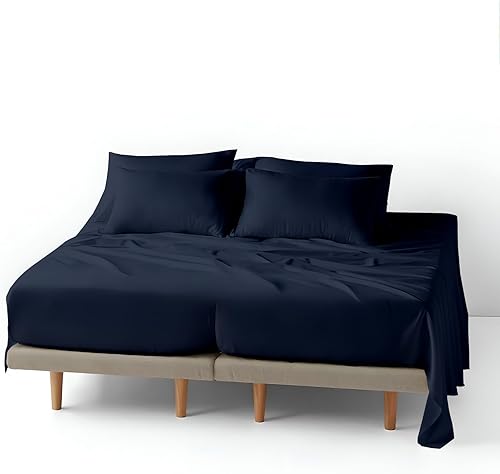 Juego de sábanas divididas tamaño Queen, juego de 7 piezas, juegos de sábanas divididas para cama ajustable, 100% algodón egipcio, sábanas de lujo