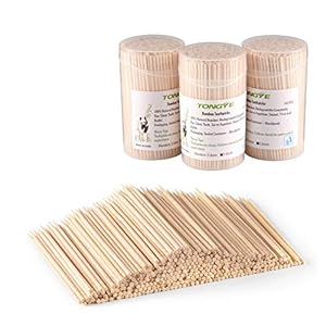 [3 Packs of 400] Bamboo Toothpicks 3.5 inch, Ornate Kokeshi Tooth Picks, Round Toothpicks wood, Long/Large Wooden…