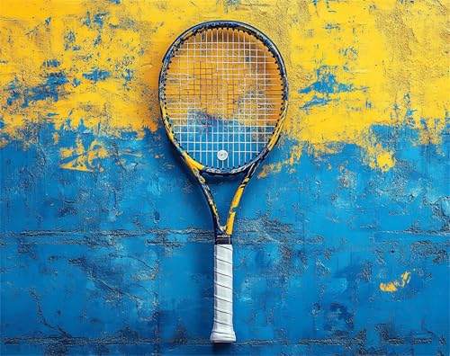 Diamond Painting Raqueta de tenis, Diamond Painting Adultos Color Pintura Diamante Punto de Cruz, Manualidades Adultos, DIY Cristal Dibujos con Diamantes Para Decoración Pared Hogar 30x40cm 0a-1804