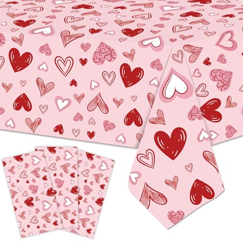 Opiniones y reviews de San plastico - los más vendidos. 42 3 manteles de plástico de corazón de San Valentín de 54 x 108 pulgadas, desechables rectangulares en rosa y rojo con diseño de corazón para cenas románticas, día de...