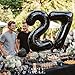 AULE 40 Inch Large 27 Number Balloons Black, Big Foil Number Balloons, Giant Helium Happy 27th Birthday Party Decorations for Man and Women, Huge Mylar Anniversary Party Supplies