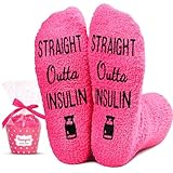 HAPPYPOP Fuzzy Diabetic Gifts for Women - Socks for People with Diabetes, Diabetic Socks Cheer Up Gifts
