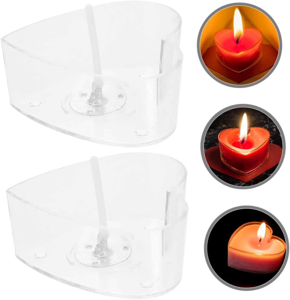 TEHAUX 75sets Heart Shape Candle Containers Wick Holders Candle Making Kit Wax DIY Craft Supplies