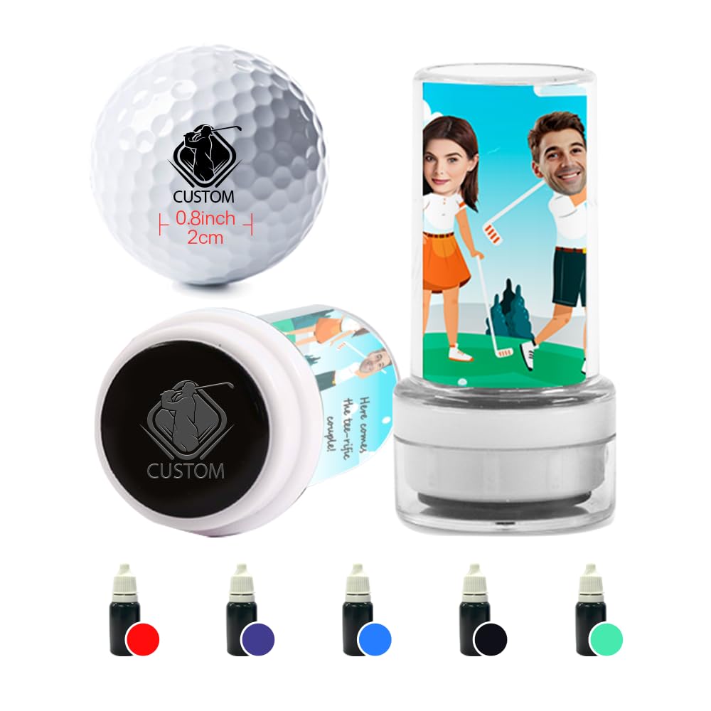 ORYG Custom Golf Ball Stamps with Personalized Name Graphics,Reusable Golf Ball Waterproof Marking Tool,Funny Golfer Gifts,Golf Accessories